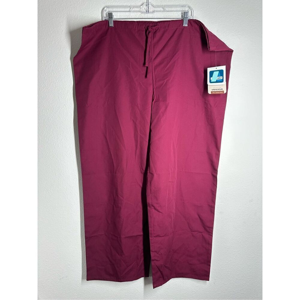 NWT Adar Scrubs Medical Uniforms Pants Burgundy Size 2X